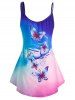 Plus Size Ombre Butterfly Print Tank Top -  