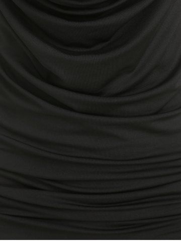 

Pure Color Cowl Front Cut Out Tank Top, Black