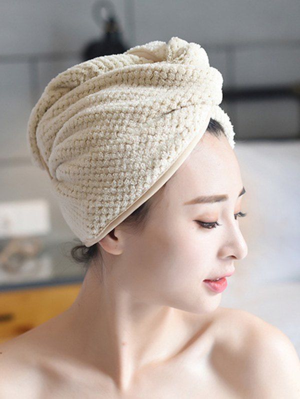 

Water Absorbent Hair Bath Quick-drying Towel Hat, Light khaki