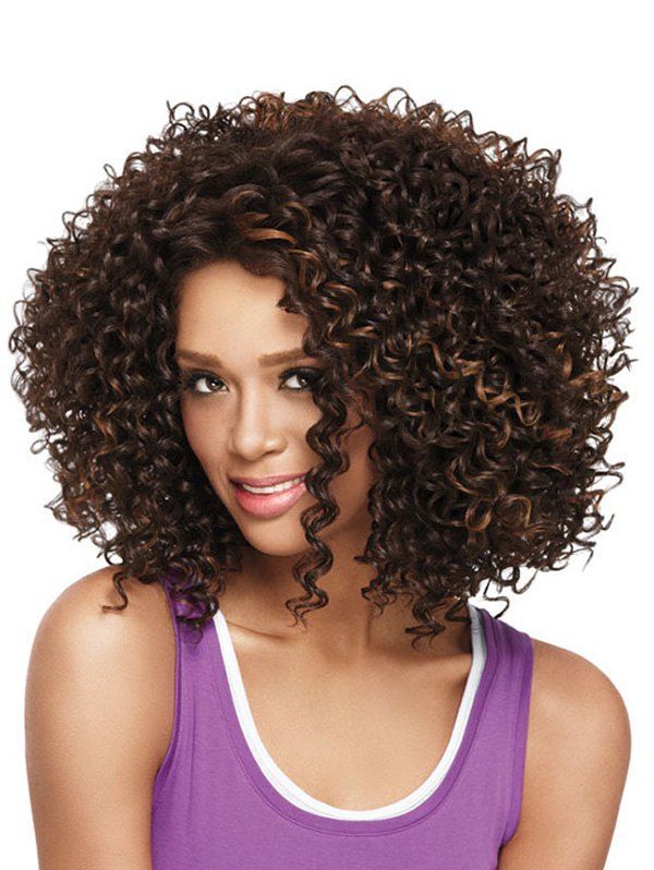 Medium Curly Synthetic Afro Wig [30% OFF] | Rosegal