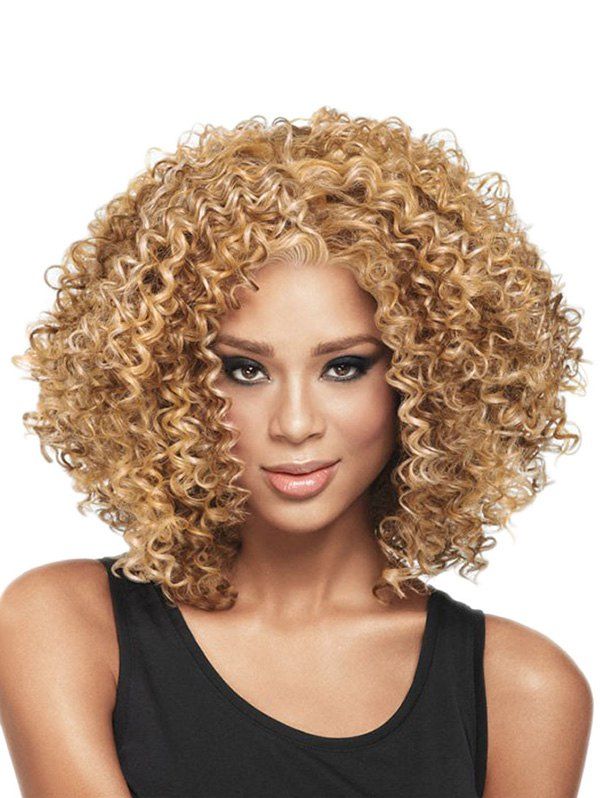 

Medium Curly Synthetic Afro Wig, Camel brown