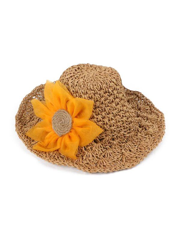 

Sunflower Crochet Parent-child Straw Hat, Brown