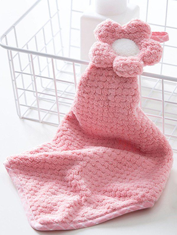 

Flower Hanging Water Absorbent Kitchen Hand Towel, Deep pink