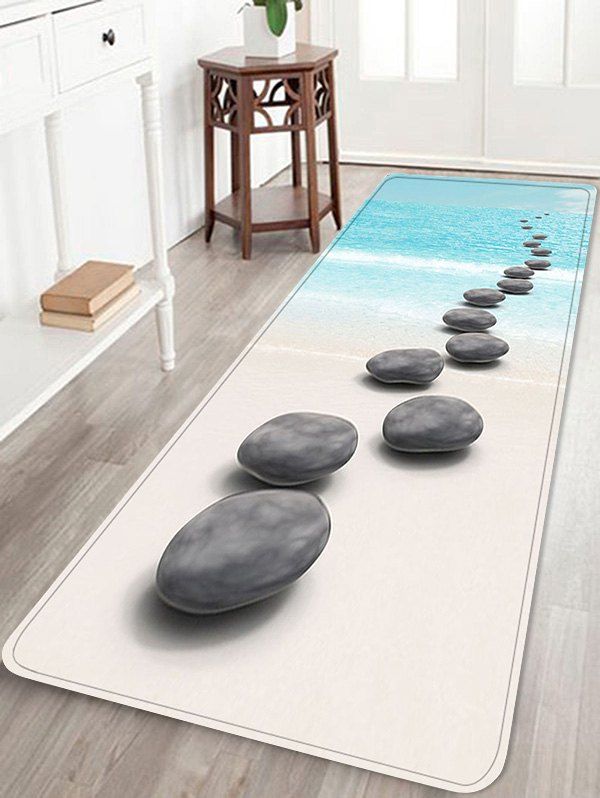 

Beach Stone 3D Print Decorative Area Rug, Multi