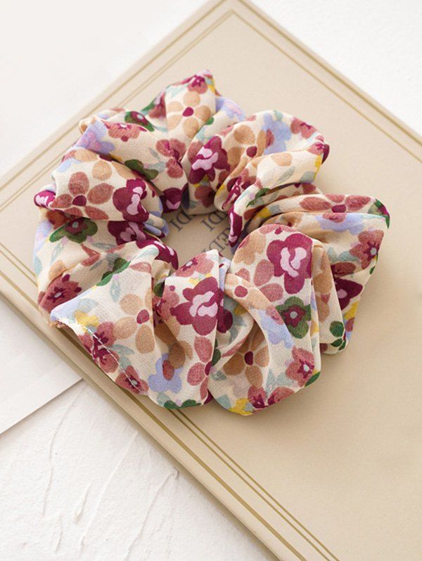 

Tiny Flower Fabric Elastic Scrunchies, Multi