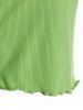 Plus Size Ribbed V Notch Lettuce Crop Tee -  
