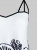 Plus Size Asymmetric Floral Print Cami Top -  