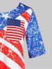 Plus Size American Flag Striped Star Pattern Tunic Tee -  