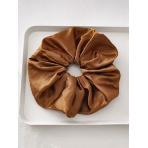 

Satin Elastic Solid Fabric Scrunchy, Light brown