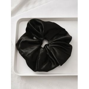 

Satin Elastic Solid Fabric Scrunchy, Black