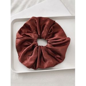 

Satin Elastic Solid Fabric Scrunchy, Cherry red