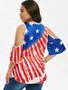 American Flag Cold Shoulder Lace Panel Plus Size Top -  