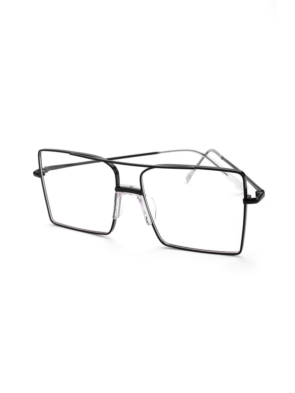 

Retro Metal Oversized Square Glasses, Black