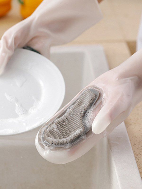 

Waterproof Insulated PVC Dishwashing Brush Gloves, Multi-a