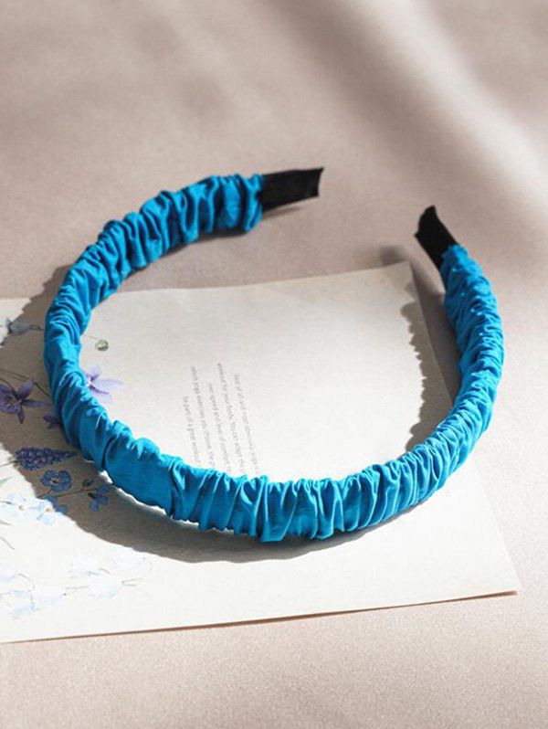 

Candy-colored Ruched Make-up Fabric Hairband, Blue