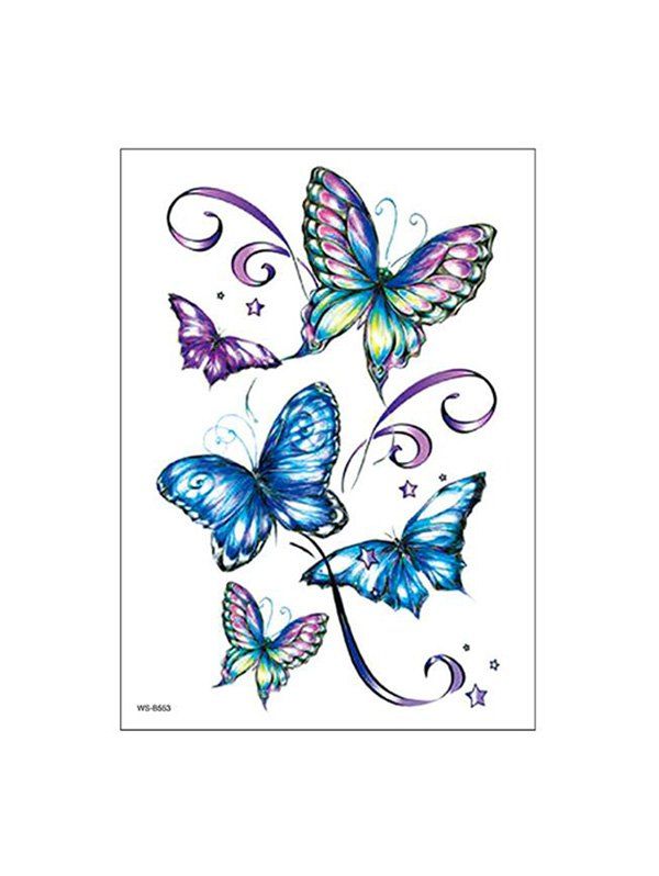 

Butterfly Pattern Tattoo Stickers, Blue