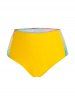 Plus Size Rainbow Tie Dye Asymmetric Flounce High Rise Tankini Swimwear -  