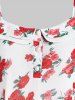 Plus Size Floral Peter Pan Collar Tank Top -  