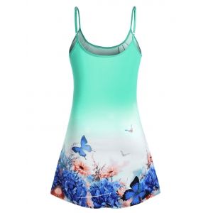 

Plus Size Ombre Butterfly Print Cami Top, Light green