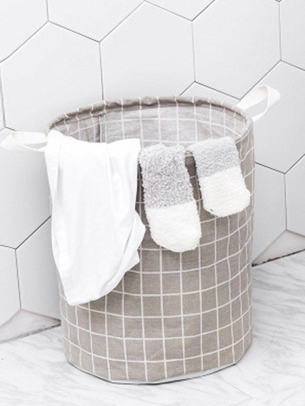 

Cotton and Linen Foldable Storage Bucket, Gray goose