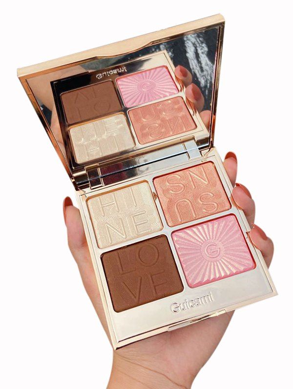 

4 Colors Multi-purpose Highlighter Contour Powder Palette, White