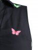 Plus Size Paint Splatter Butterfly Print Henley Blouse -  