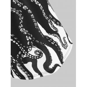 Triple Straps Octopus Print Cami Tank Top