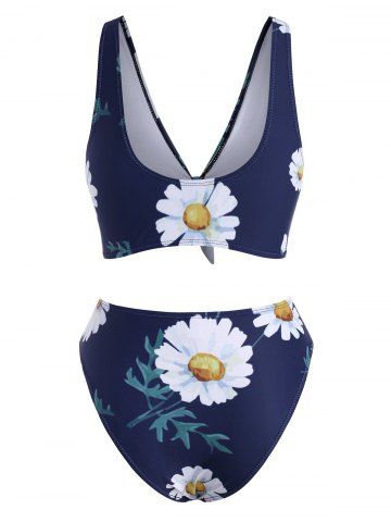 

Sunflower Knot High Waisted Bikini Swimwear, Blue