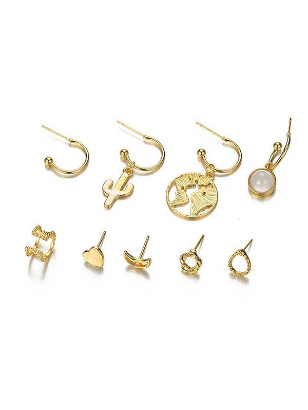 

Cactus Maple Drop And Ear Cuff Earring Set, Gold