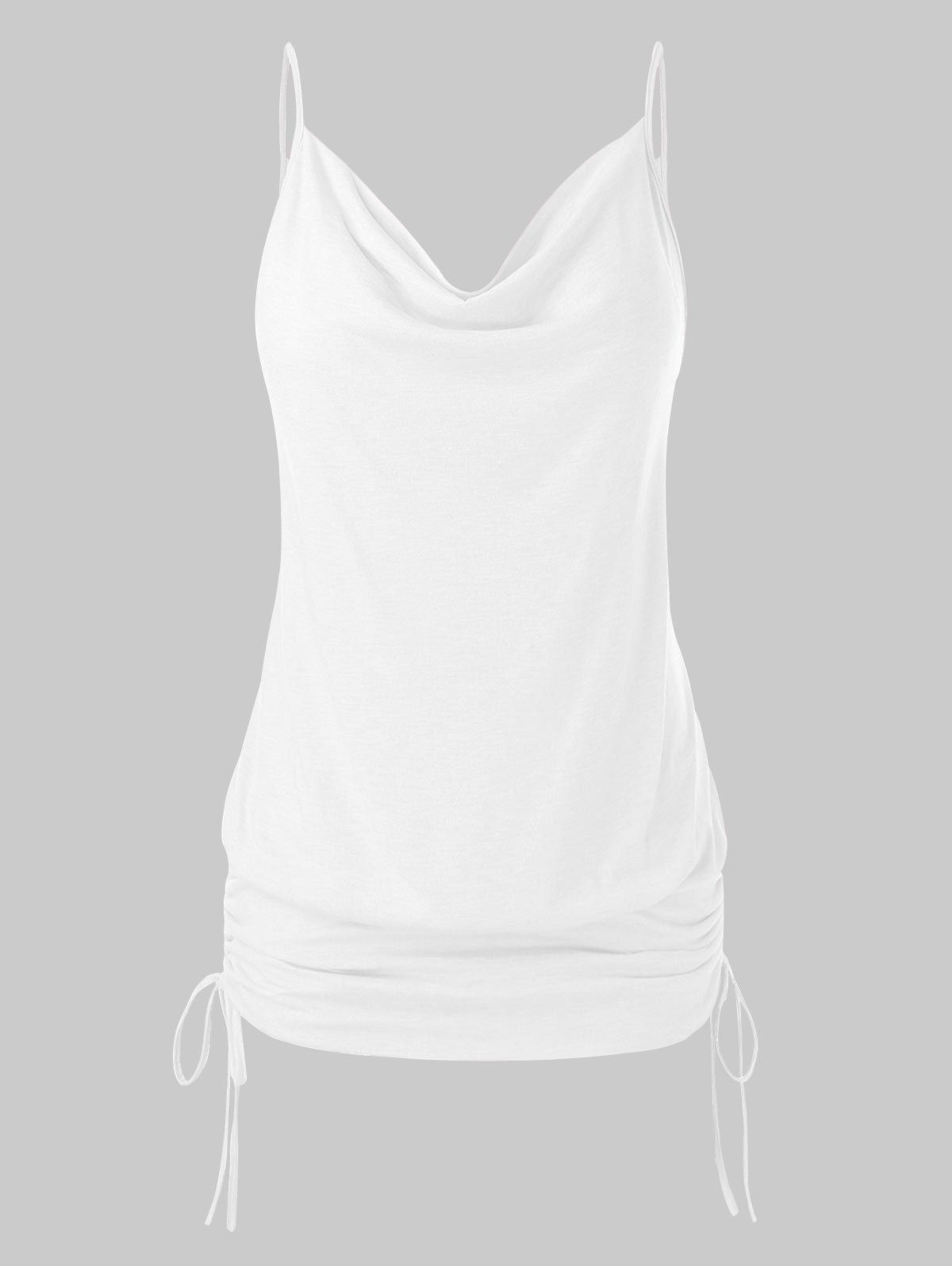 

Plus Size Cinched Cowl Neck Cami Top, Milk white