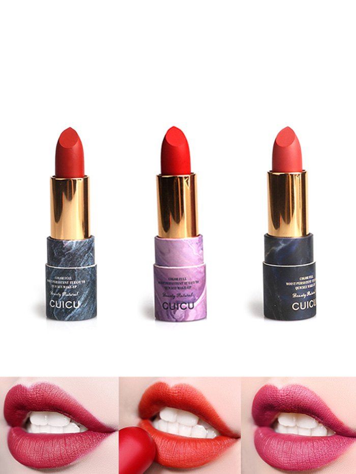 

3Pcs Lip Makeup Matte Lasting Moisturizing Lipstick, Deep blue