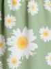 Plus Size Off The Shoulder Lace Up Floral Print Blouse -  