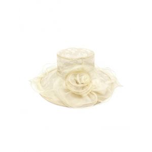 

Flower Lace Wide Brimmed Beach Sun Hat, Beige