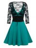 Sheer Lace Crop Top And Mini Cami Dress Set -  