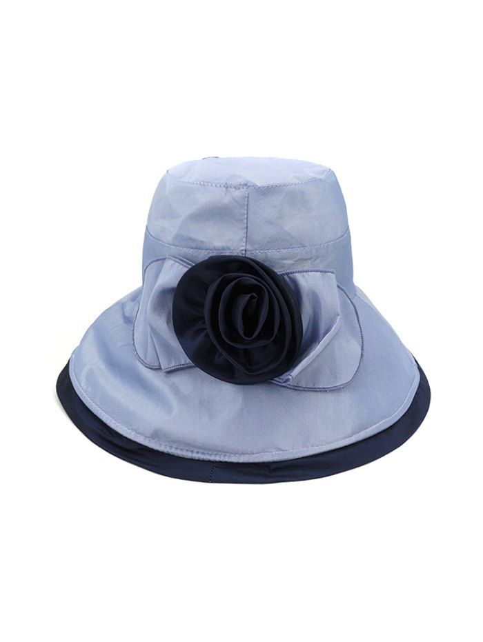 

Bowknot Wide Brim Bucket Hat, Light blue