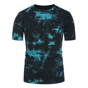 

Tie Dye Print Round Neck Tee, Multi a