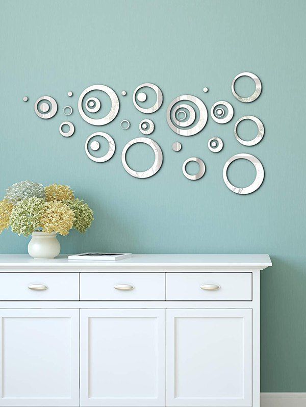 

DIY Circle Shape Mirror Acrylic Background Wall Stickers, Silver