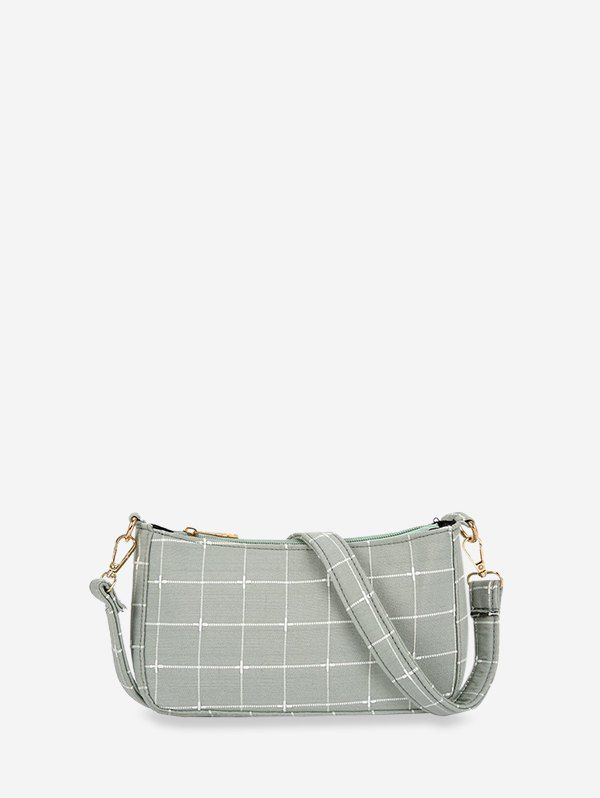 

Plaid Pattern Retro Shoulder Bag, Light green
