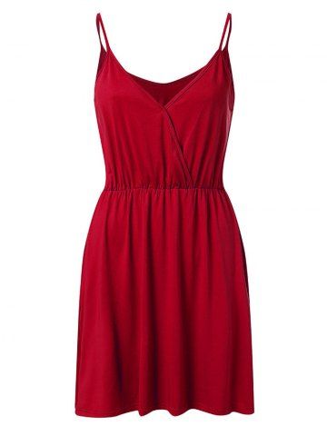 

Cami Mini Surplice Dress, Red