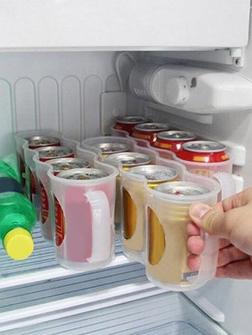 

4 Packs Kitchen Beverage Refrigerator Cans Storage Box, Transparent