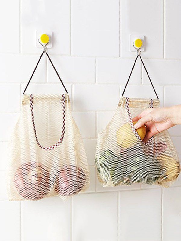 

Multi-purpose Hanging Mesh Storage Bag, Warm white