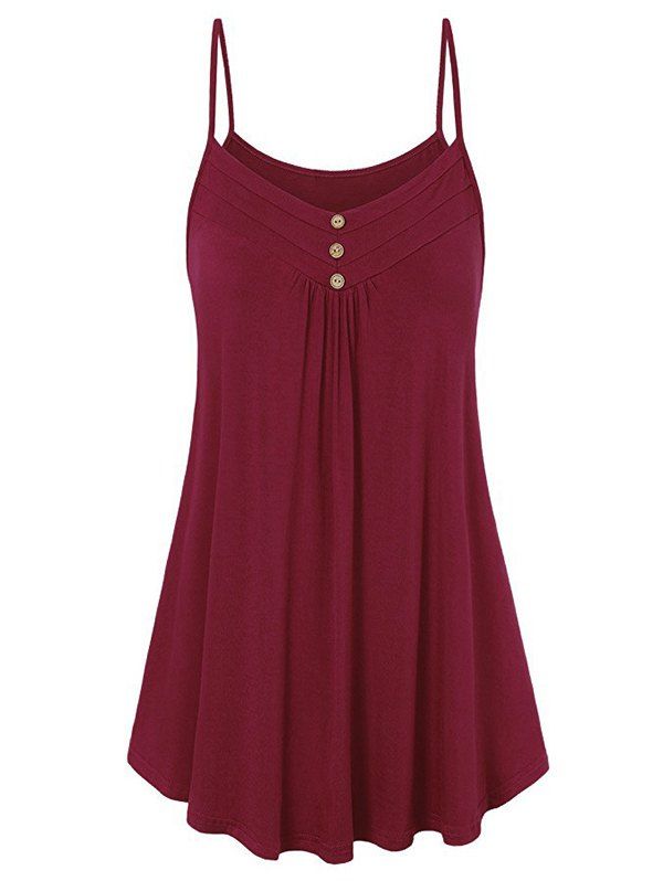 

Buttons Tunic Cami Top, Deep red