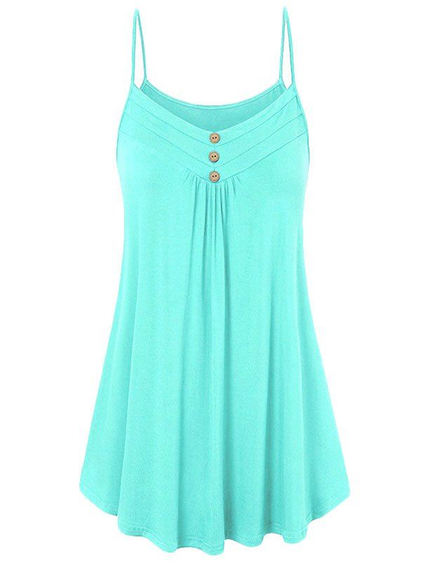 

Buttons Tunic Cami Top, Light blue