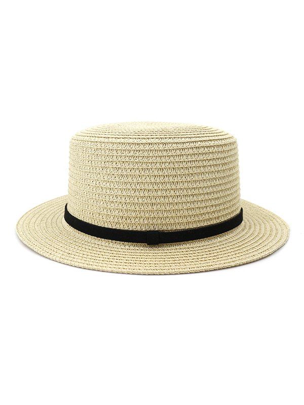 

Straw Flat Top Hat, Beige