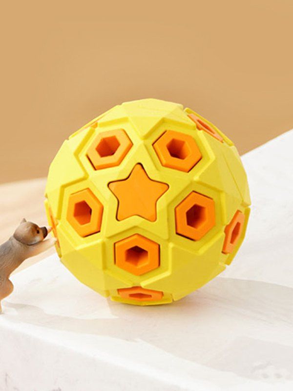 Fashion Layered Ball Shape Rubber Squeaky Dog Chew Toy  