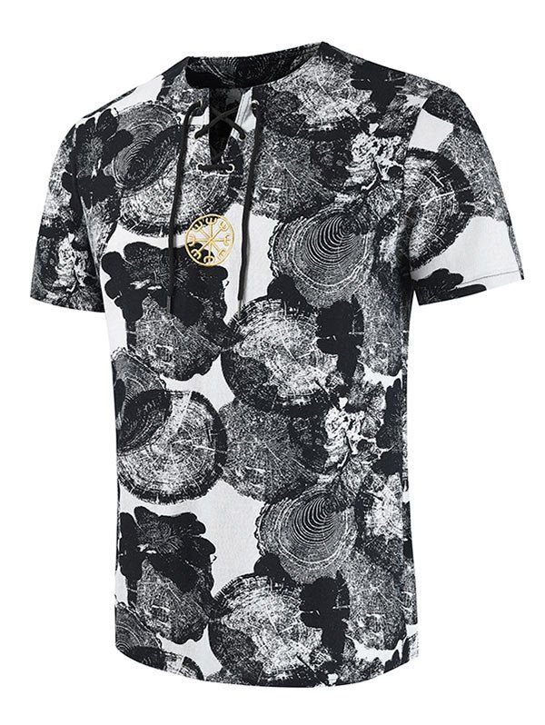 

Embroidered Design Graphic Print T-shirt, White
