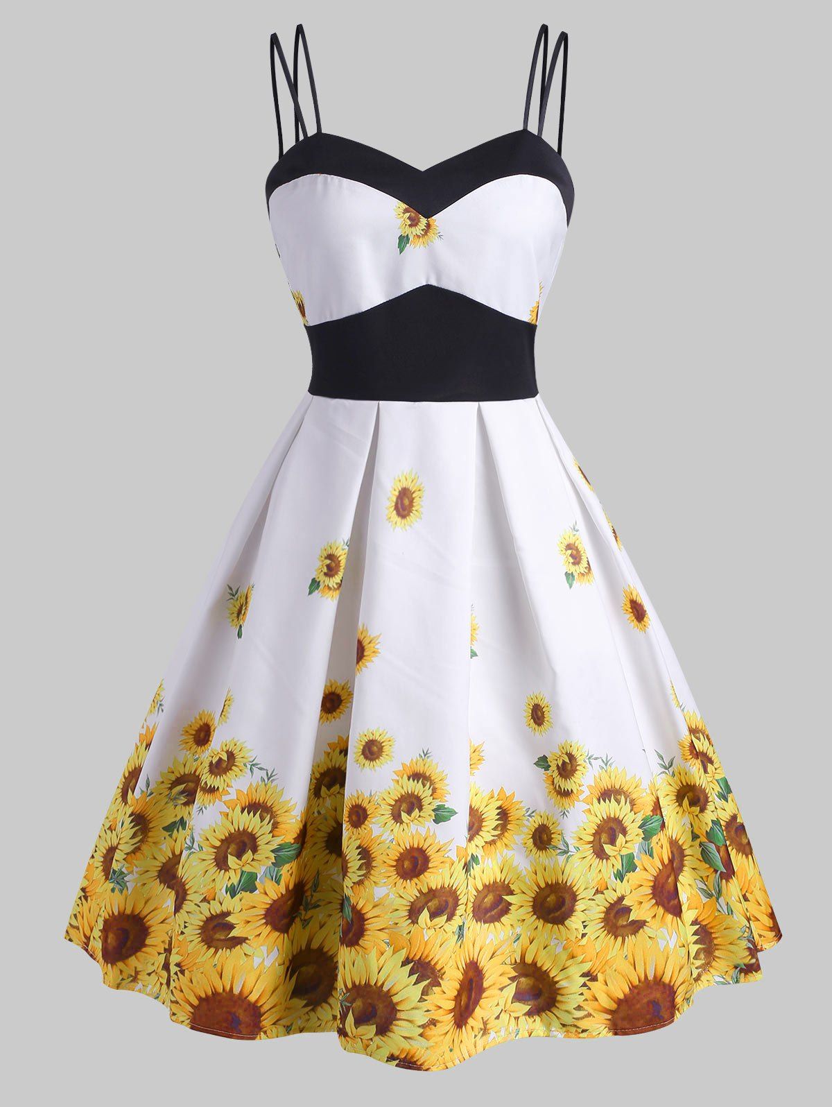 

Sunflower Empire Waist Dual Strap Dress, White