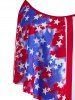 Plus Size Patriotic American Flag High Waisted Flounce Tankini Swimsuit -  