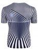Abstract Striped Graphic Crew Neck Short Sleeve T Shirt -  