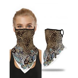 

Outdoor Paisley Leopard Print Riding Face Mask Neck Gaiter, Coffee